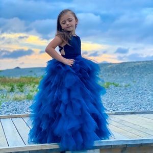 Girls Beautiful Navy Photo Shoot Dress